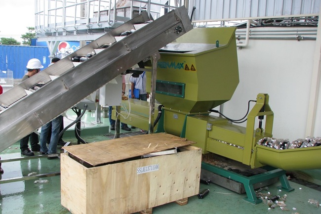 compactadora P-C350 en uso por Pepsi