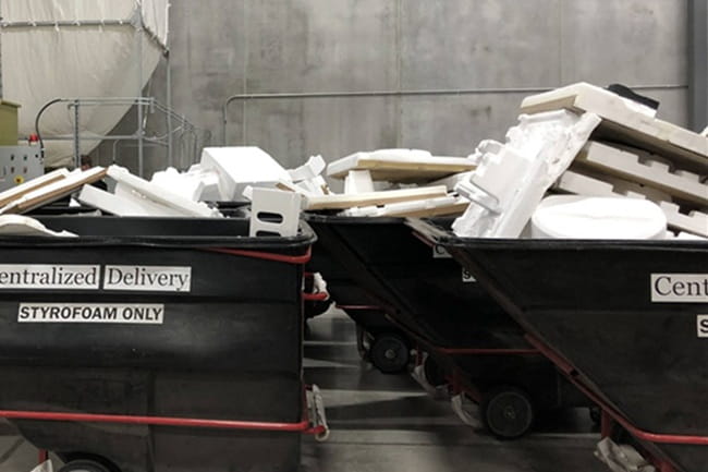 residuos de embalaje de unicel